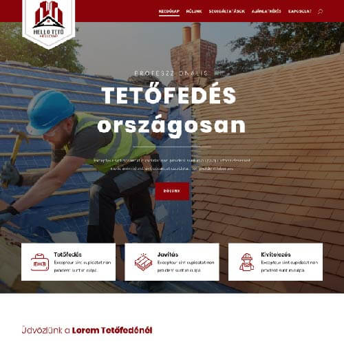 HelloTető - weboldal tetőfedőknek