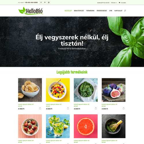 HelloBió - zöld webshop