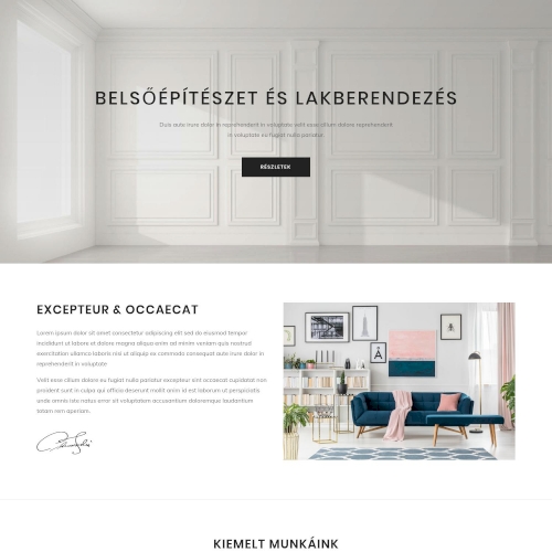 Belsőépítész – Weboldal terv Divi-hez