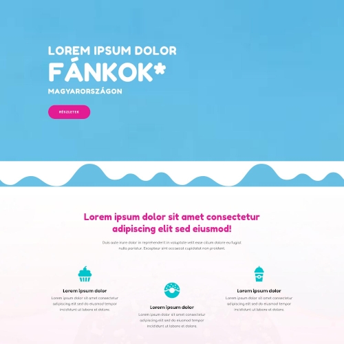 Fánkozó – Weboldal terv Divi-hez