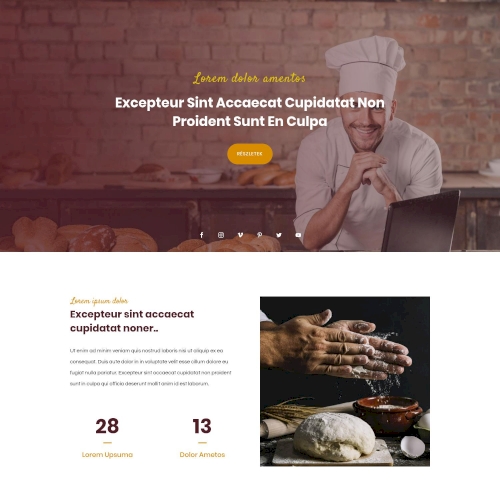 Kenyér-pékáru – Weboldal terv Divi-hez