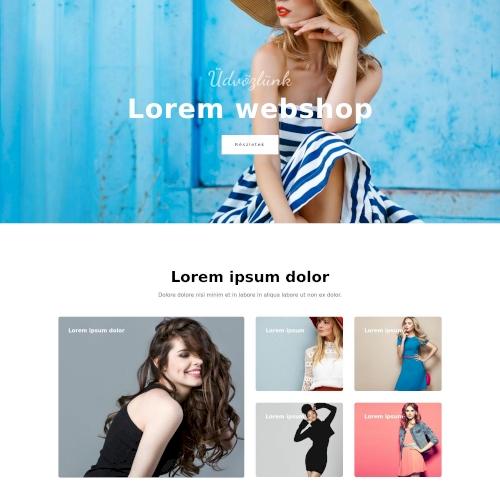 Klasszikus shop – Weboldal terv Divi-hez
