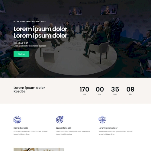 Konferencia – Weboldal terv Divi-hez