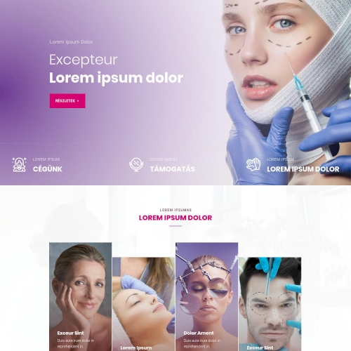 Plasztikai sebészet – Weboldal terv Divi-hez
